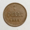 1 пенни 1911 год.Николай II.Русская Финляндия.Медь.(2)
