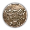 2 марки 1696 год.Карл XI.Швеция.Серебро