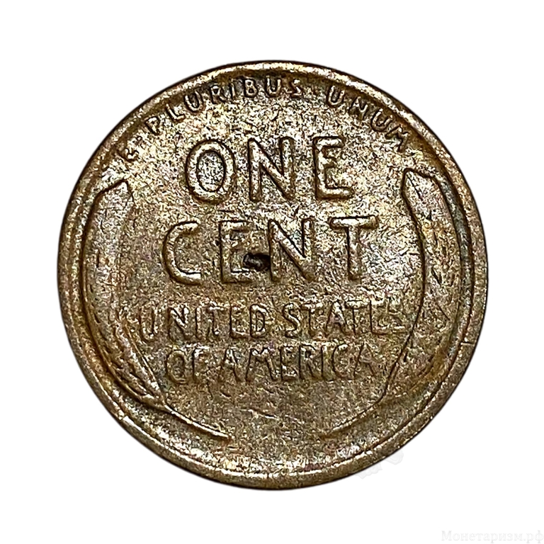 1 цент 1925 год.А.Линкольн.Пшеничный.США.Медь.