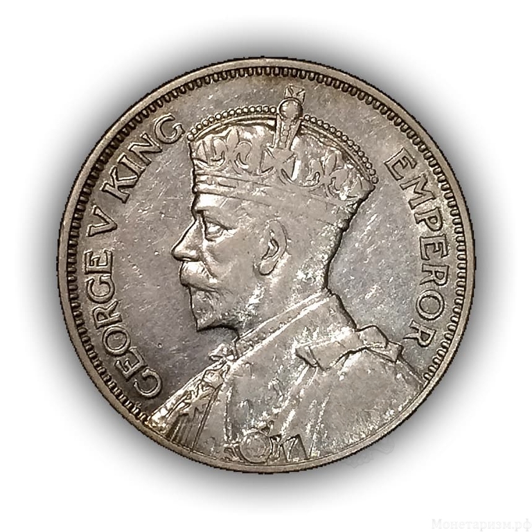 1 шиллинг 1934 год.Георг V.Фиджи.Серебро.