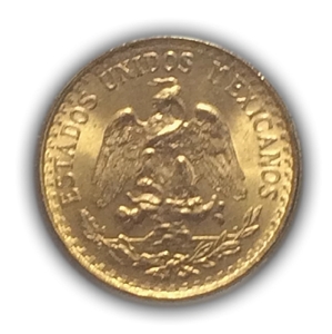 2 песо 1945 год.Орёл,Мексика.Золото 900 пробы.
