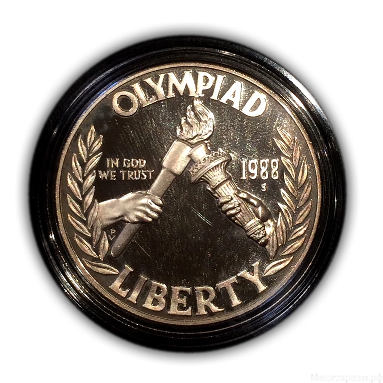 1 доллар США 1988 год "XXIV летние Олимпийские Игры, Сеул 1988".Серебро