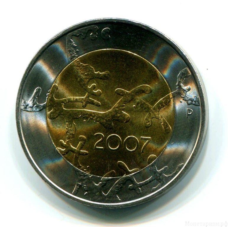  5 евро 2007 г. "90 лет Независимости".Финляндия