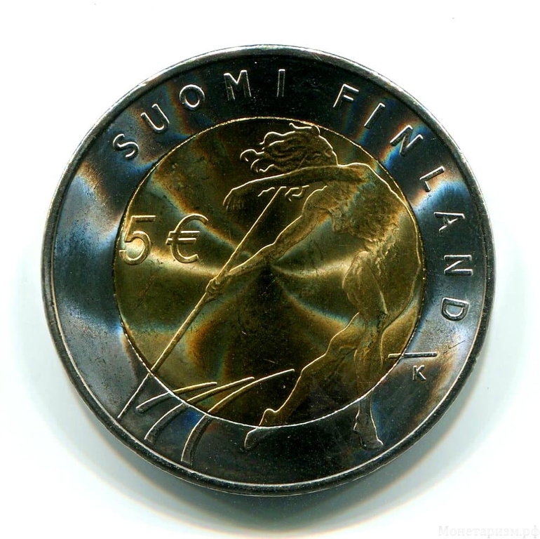  5 евро 2005 г. "Чемпионат мира по лёгкой атлетике".Финляндия
