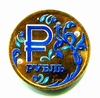 1 рубль 2014 год "символ рубля".Эмаль гжель позолота.