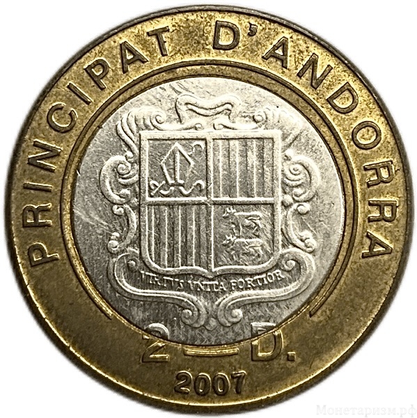 Жетон 2007 год.Папа Иоанн Павел I.Андорра.Биметалл.