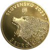 5 евро 2023 год.Бурый медведь.Словакия.Латунь.