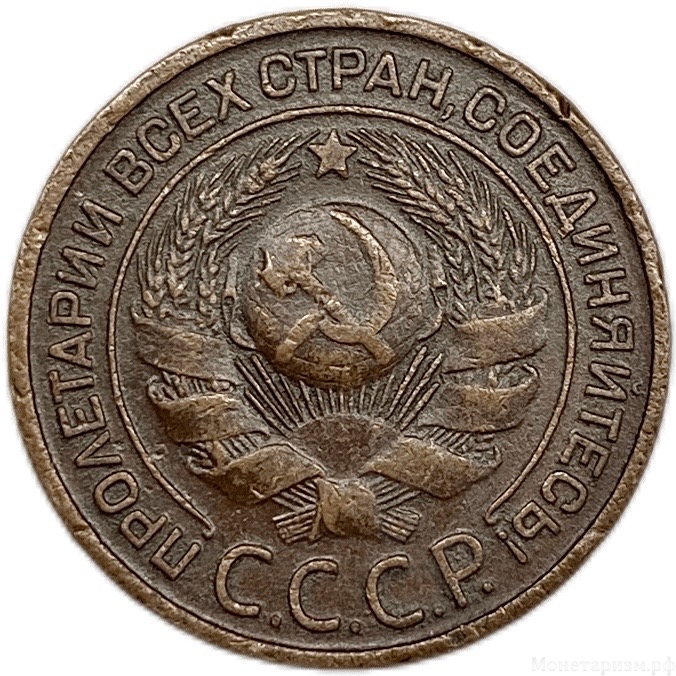 3 копейки 1924 год.Погодовка СССР.Медь. 