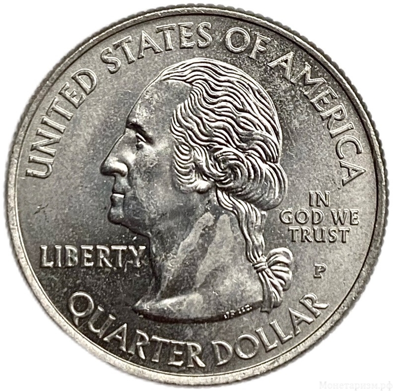 25 центов (квотер) 2009 год.Двор P.Гуам.Штаты и территории.США.