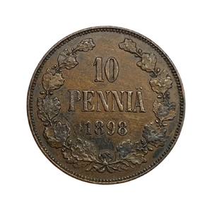 10 пенни 1898 год.Николай II.Русская Финляндия.Медь. 