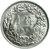1 франк 1967 год.Швейцария.Серебро.