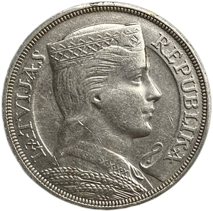 5 лат 1931 год.Дива.Латвия.Серебро.