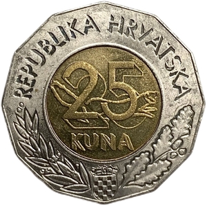 25 Куна 1998 год.Лиссабон ЭКСПО.Хорватия.Биметалл.
