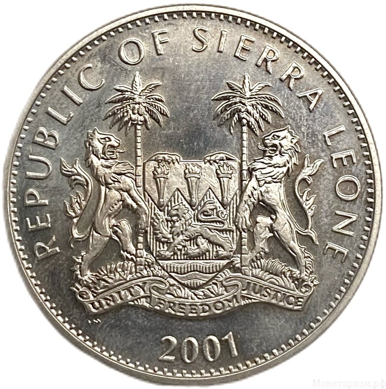 1 доллар 2001 год.Буйвол.Большая пятерка.Сьерра-Леоне.