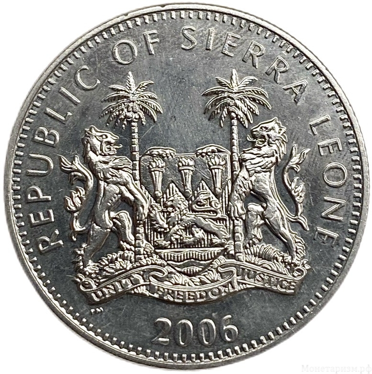 1 доллар 2006 год.Тиранозавр.Динозавры.Сьерра-Леоне.