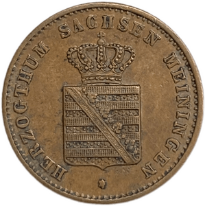 1 пфеннинг 1862 год.Саксен-Мейнинген.Германия.Медь.