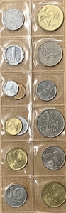Набор из 14 монет Израиля 1970х годов.Израиль.UNC.