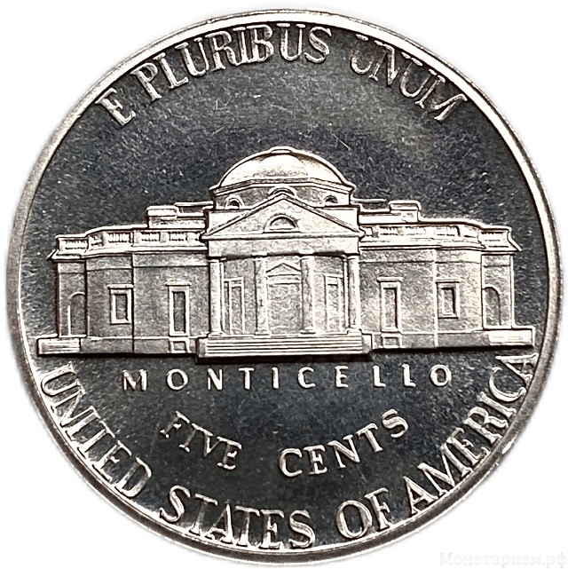 5 центов 1972 год S.Президент Томас Джефферсон.США.Proof.