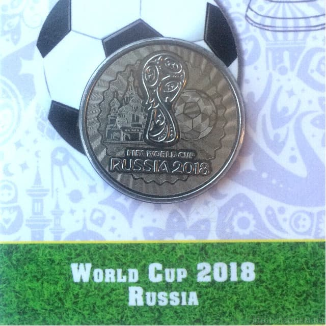 25 рублей 2018 ммд "Кремль.Красная площадь.Чемпионат Мира по футболу FIFA в России".Лазерная гравировка