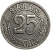 25 пфеннигов 1920 год.Бетховен.Веймарская Республика.Нотгельд.Бонн.Германия.
