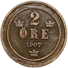 2 эре 1907 год.Оскар II.Швеция.
