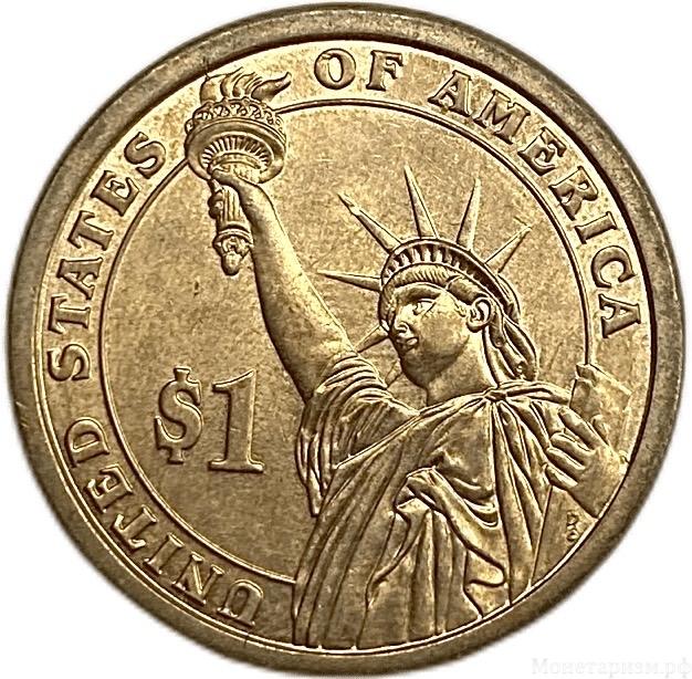 1 доллар 2007 год.2 президент Америки (1797-1801 гг.).Джон Адамс.США. 