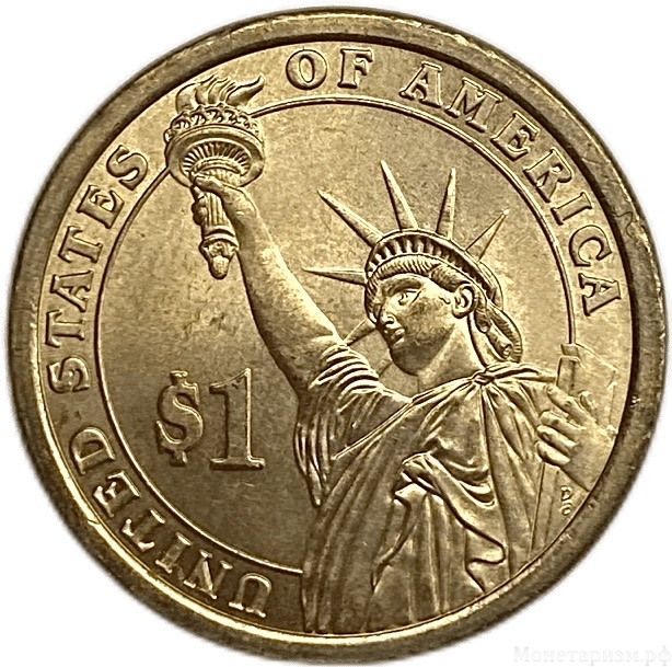 1 доллар 2008 год.5 президент Америки (1817-1825гг.).Джеймс Монро.США.