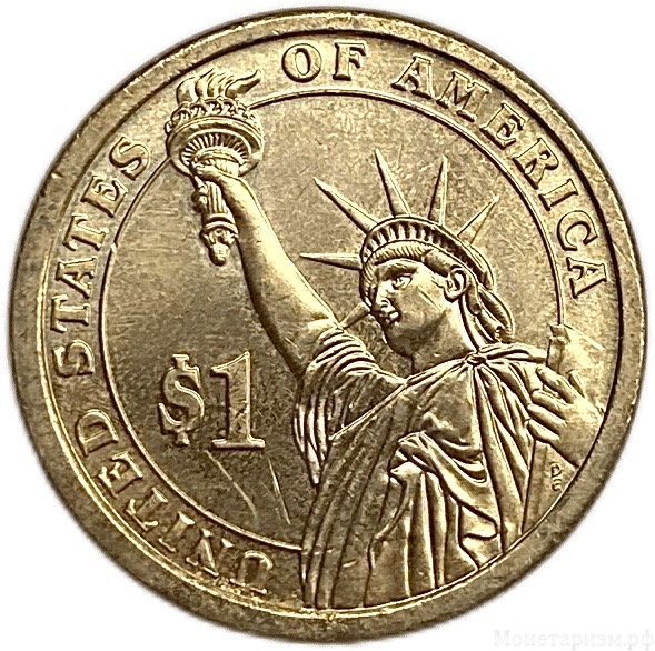 1 доллар 2009 год.10 президент Америки (1841-1845 гг.).Джон Тайлер.США.
