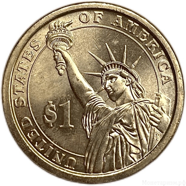 1 доллар 2013 год.28 президент Америки (1913-1921 гг.).Вудро Вильсон.США.