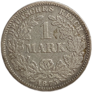 1 марка 1875 год.Германия.Серебро. 