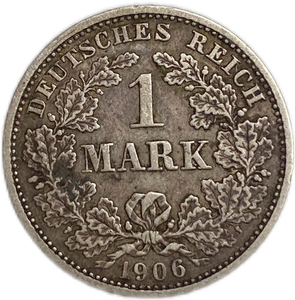 1 марка 1906 год D.Германия.Серебро.