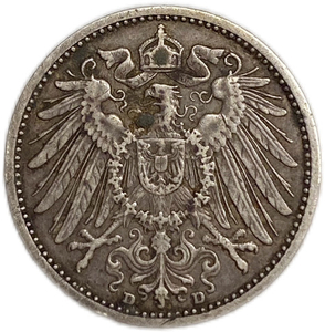 1 марка 1906 год D.Германия.Серебро.