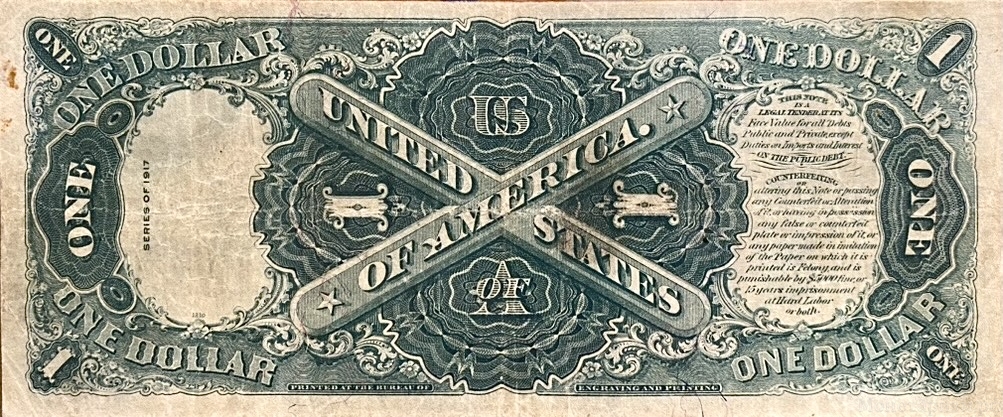 1 доллар 1917 год A.Вашингтон.США.Серебряный сертификат.Банкнота.