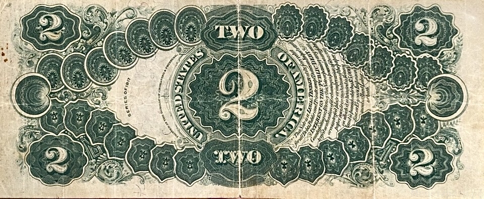 2 доллара 1917 год.Томас Джефферсон.Капитолий.США.Банкнота.