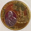 1 доллар 2009 год.Сэр Фрэнсис Дрейк.Знаменитые исследователи Тихого Океана.Фиджи.