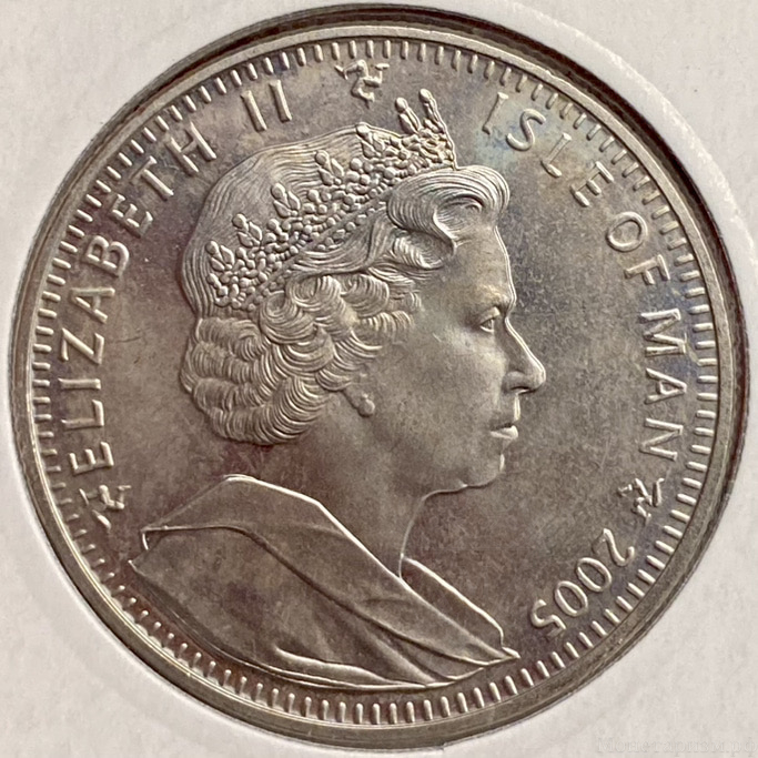 1 крона 2005 год.200 лет Трафальгарской Битве.Остров Мэн.Великобритания.