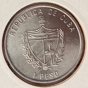 1 песо 1994 год.Парусный корабль Виктория.Куба.