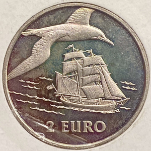 2 экю (евро) 1997 год.Парусник.Чайка.Нидерланды.