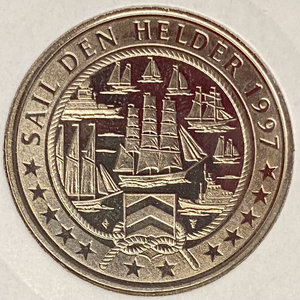 2 экю (евро) 1997 год.Парусник.Чайка.Нидерланды.