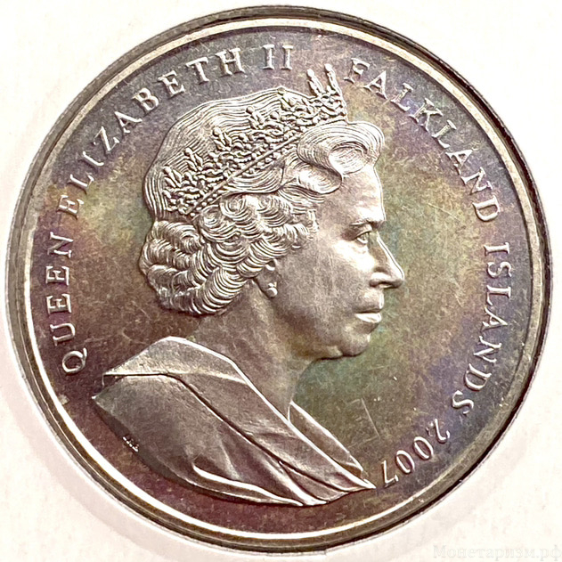 1 крона 2007 год.Кальмар.Фолклендские острова.Великобритания.