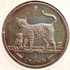 1 крона 2002 год.Бенгальская кошка.Остров Мэн.Великобритания.