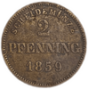 2 пфеннинга 1859 год.Людвиг II.Бавария.Германия.Медь.