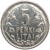 5 литов 1925 год.Первая Республика.Литва.Серебро.