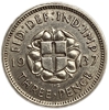 3 пенса 1937 год.Георг VI.Великобритания.Серебро.