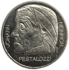 5 франков 1977 год.150 лет со дня смерти Генриха Песталоцци.Швейцария.Proof.