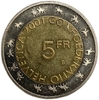 5 франков 2001 год.Снеговик.Биметалл.Швейцария.