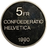 5 франков 1990 год.100 лет со дня смерти Готфрида Келлера.Швейцария.Proof.
