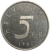 5 франков 1981 год.500 лет Станской Конвенции 1481 года.Швейцария.Proof.