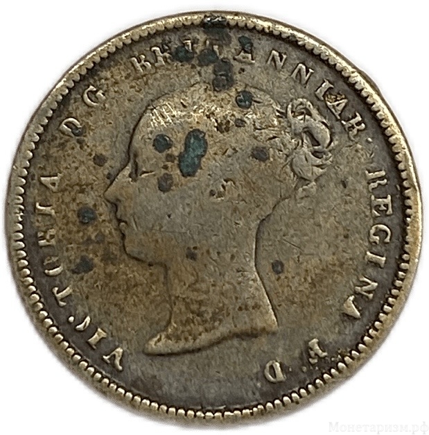 1/2 фартинга 1844 год.Королева Виктория.Медь.