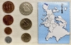 Набор из 7 монет 1971-1981 год в запайке с описанием страны.Португалия.UNC.